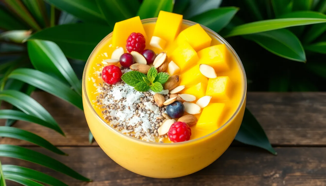Easy 5-Ingredient Mango Smoothie Bowl Recipe (Thick & Creamy!) 4 Easy 5-Ingredient Mango Smoothie Bowl Recipe (Thick & Creamy!) 3