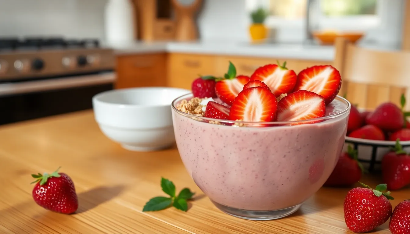 Easy Strawberry Smoothie Bowl Recipe: Healthy 5-Minute Breakfast Bowl 3