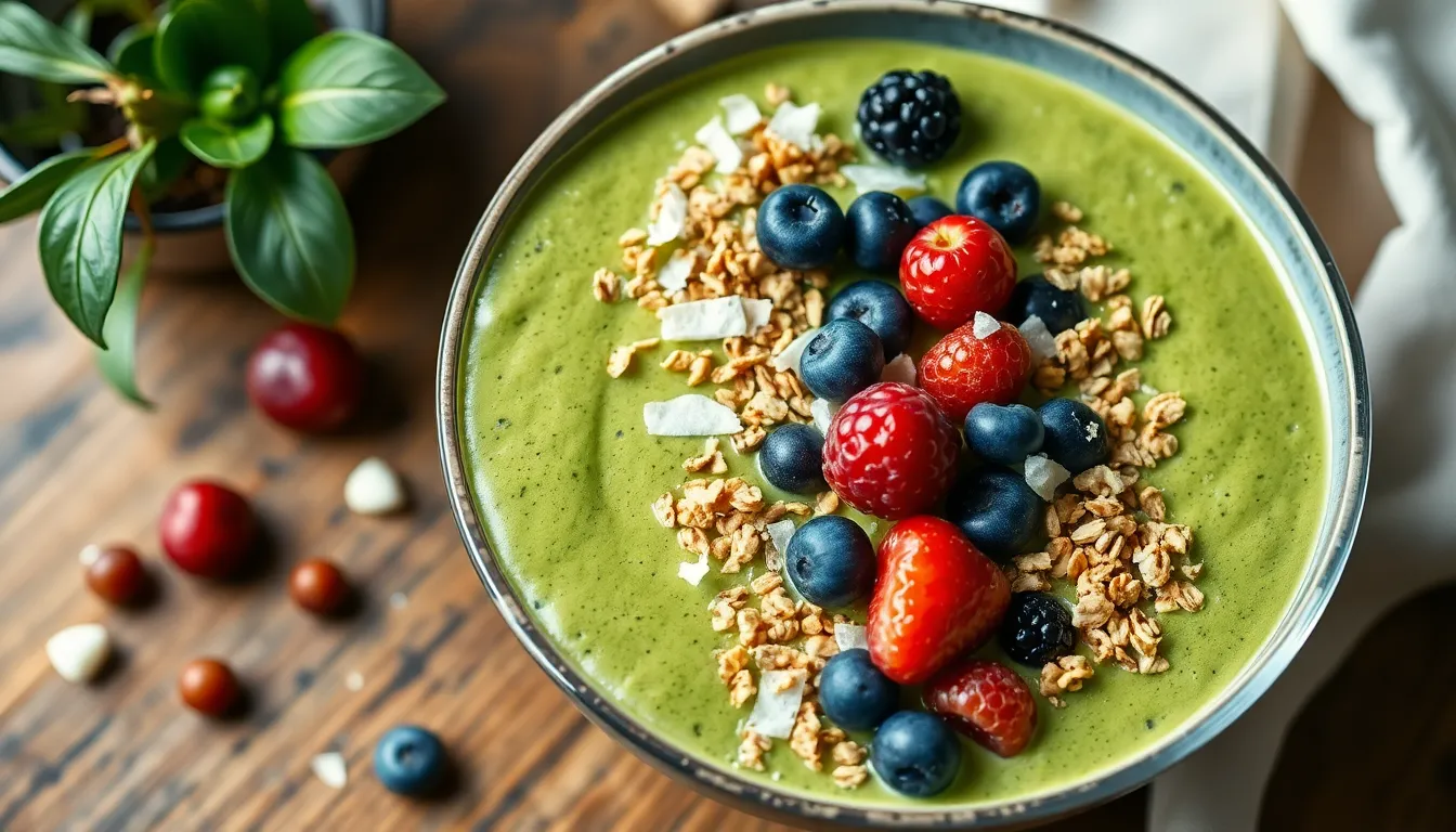 5-Minute Matcha Smoothie Bowl Recipe (Thick, Creamy & Instagram-Worthy!) 6 5-Minute Matcha Smoothie Bowl Recipe (Thick, Creamy & Instagram-Worthy!) 5