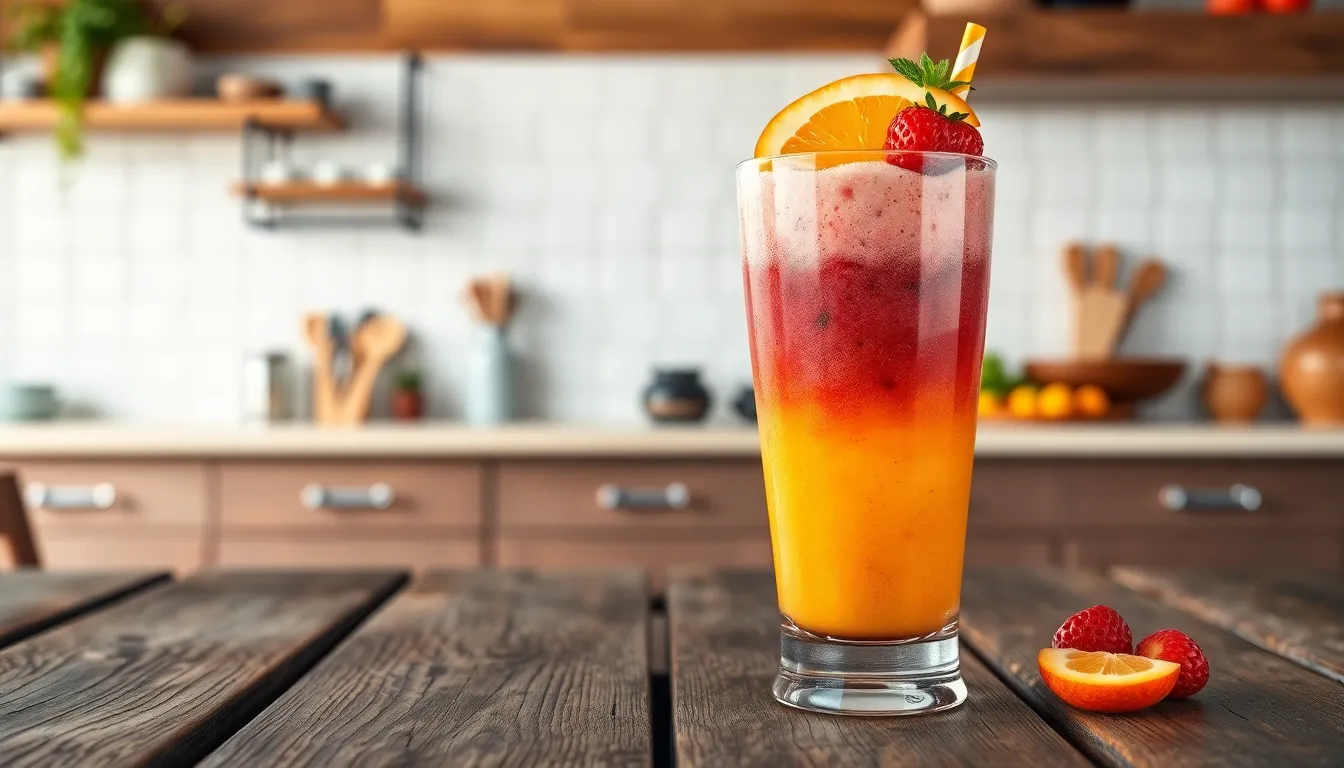 Sunrise Sunset Smoothie Recipe: Perfect Layered Smoothie in 10 Minutes 6 Sunrise Sunset Smoothie Recipe: Perfect Layered Smoothie in 10 Minutes 5
