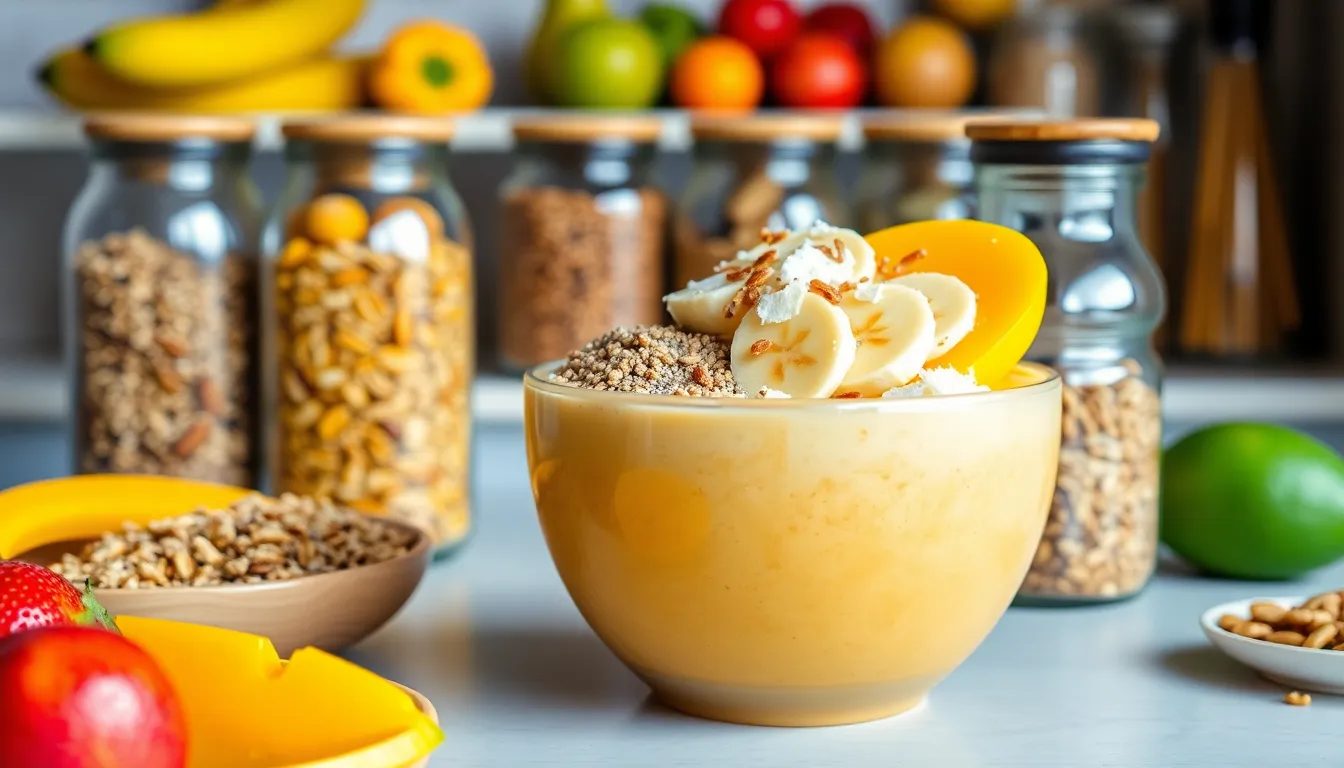 Easy 5-Ingredient Mango Smoothie Bowl Recipe (Thick & Creamy!) 8 Easy 5-Ingredient Mango Smoothie Bowl Recipe (Thick & Creamy!) 7