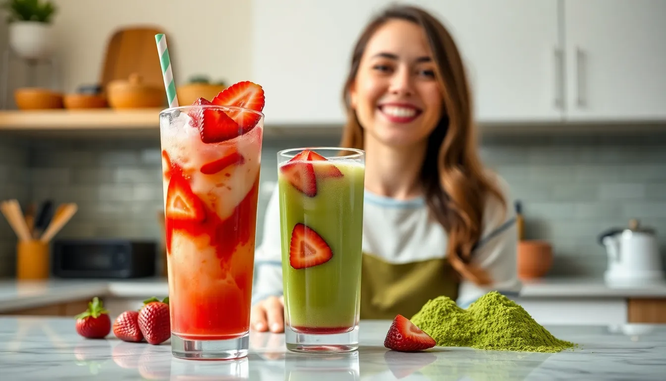 How to Make an Iced Strawberry Matcha Latte at Home (Easy Recipe + Pro Tips) 10 How to Make an Iced Strawberry Matcha Latte at Home (Easy Recipe + Pro Tips) 9
