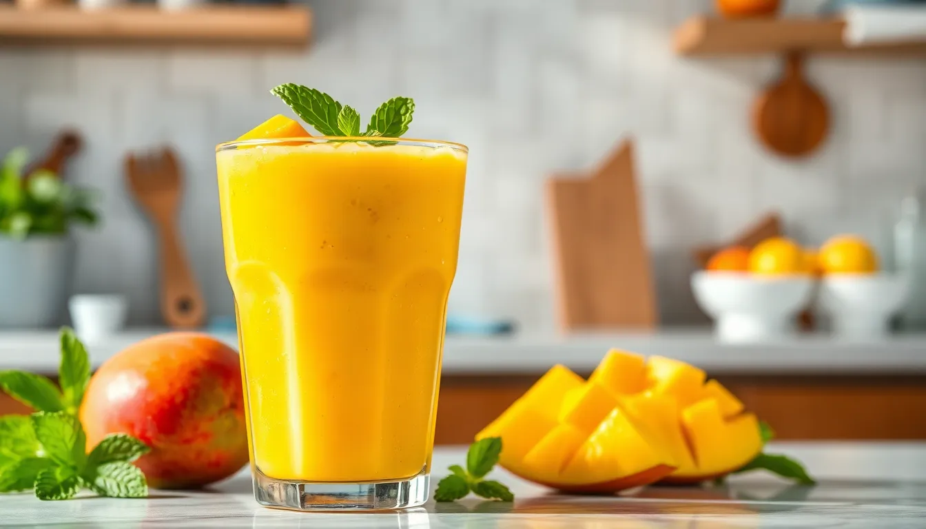 Perfect Mango Smoothie Recipe (5 Minutes + 3 Healthy Variations!) 10 Perfect Mango Smoothie Recipe (5 Minutes + 3 Healthy Variations!) 9