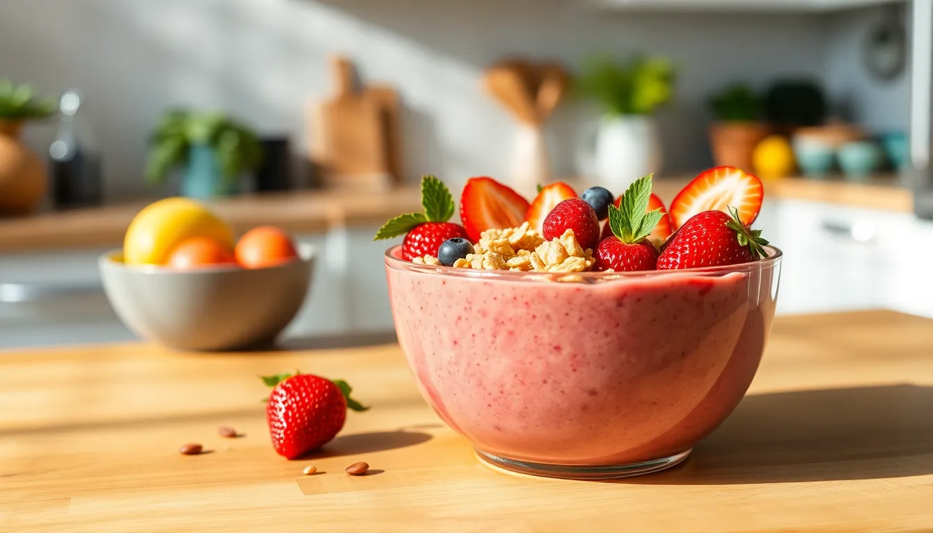 Easy Strawberry Smoothie Bowl Recipe: Healthy 5-Minute Breakfast Bowl 9