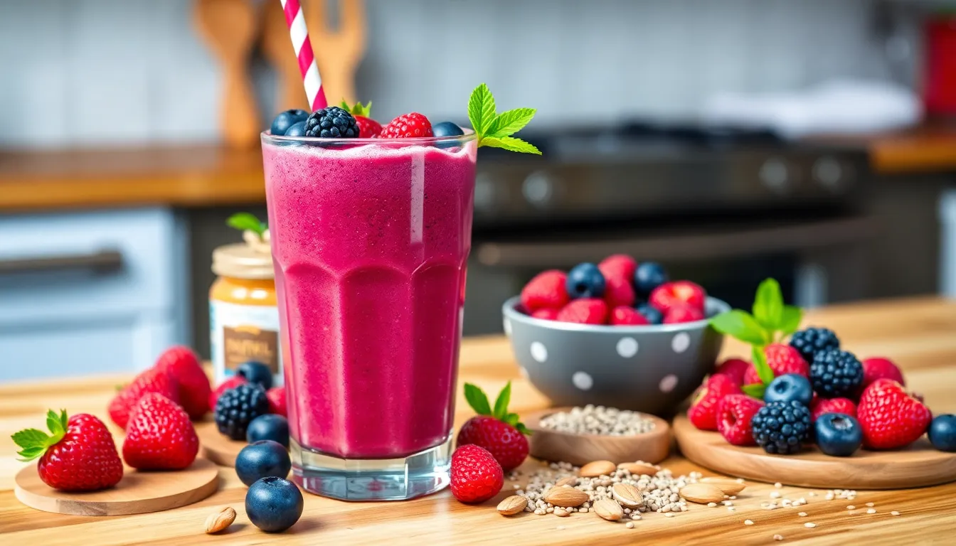 Berry Protein Shake Recipe: 25g Protein in 3 Minutes (No Chalky Taste!) 12 Berry Protein Shake Recipe: 25g Protein in 3 Minutes (No Chalky Taste!) 11
