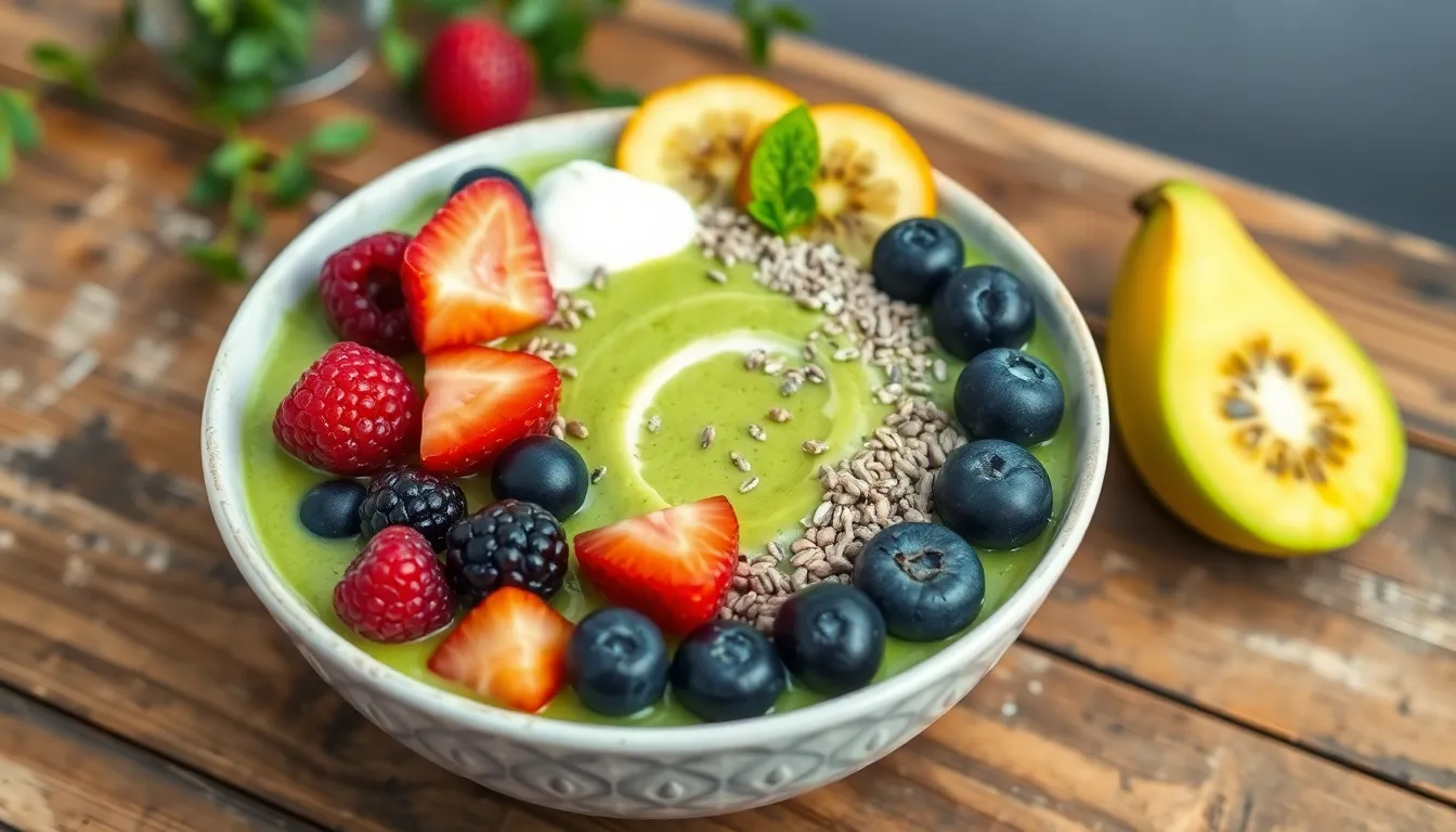 5-Minute Matcha Smoothie Bowl Recipe (Thick, Creamy & Instagram-Worthy!) 12 5-Minute Matcha Smoothie Bowl Recipe (Thick, Creamy & Instagram-Worthy!) 11