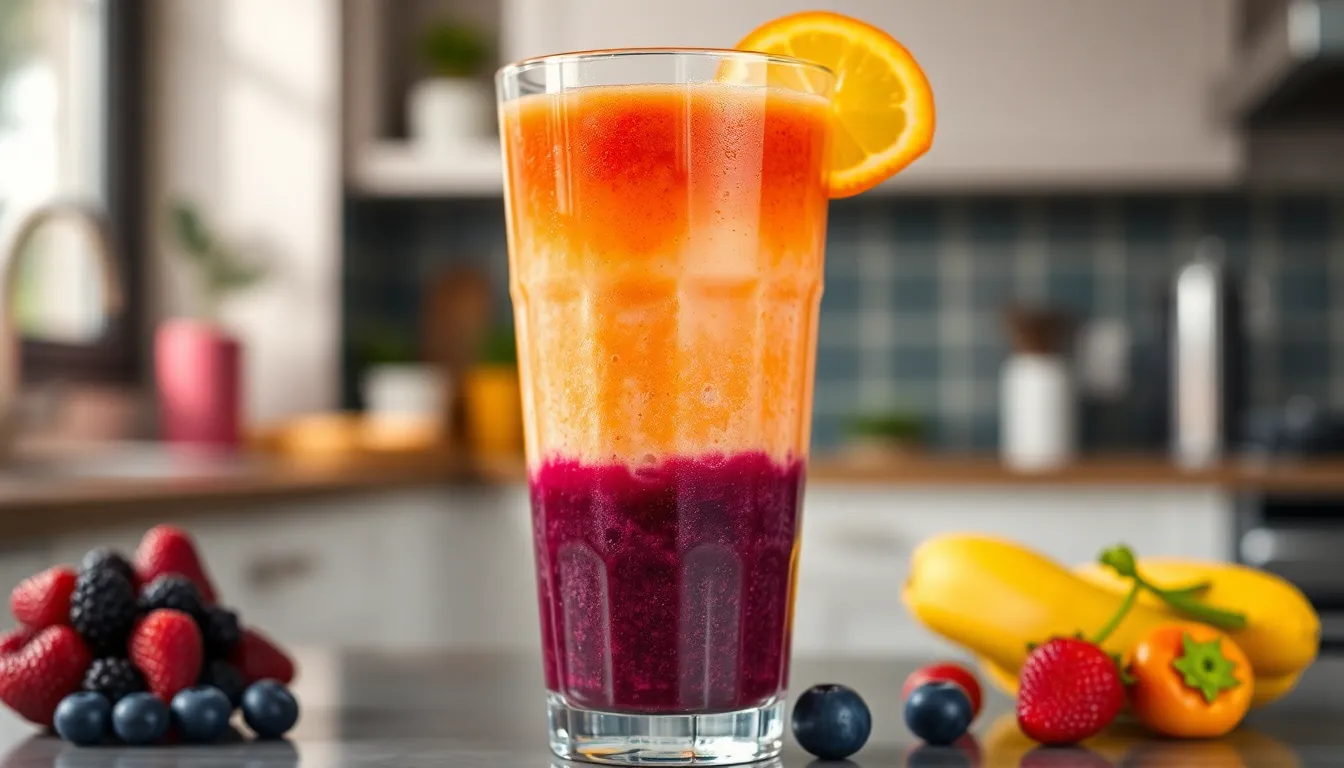 Sunrise Sunset Smoothie Recipe: Perfect Layered Smoothie in 10 Minutes 14 Sunrise Sunset Smoothie Recipe: Perfect Layered Smoothie in 10 Minutes 13
