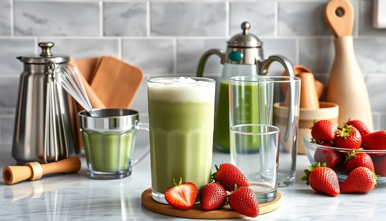 How to Make an Iced Strawberry Matcha Latte at Home (Easy Recipe + Pro Tips) 2 How to Make an Iced Strawberry Matcha Latte at Home (Easy Recipe + Pro Tips) 1