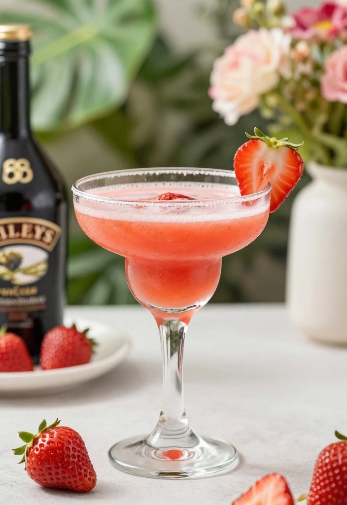 10 Baileys Cocktail Recipes for Creamy Sweet Drinks - 4. Baileys Strawberry Shortcake Cocktail