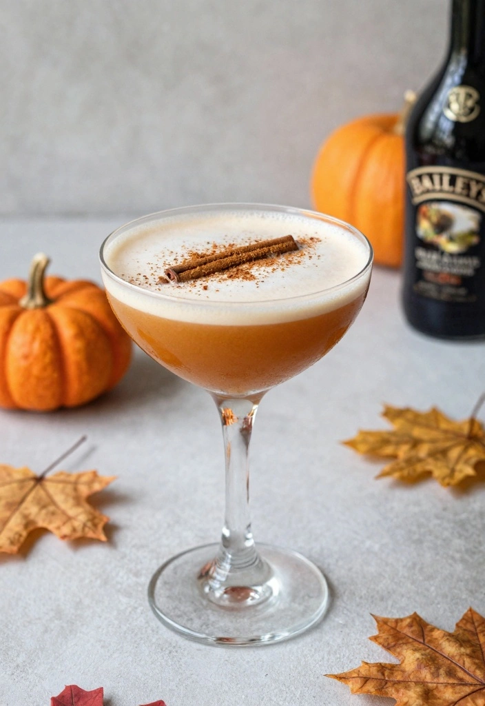 10 Baileys Cocktail Recipes for Creamy Sweet Drinks - 5. Baileys Pumpkin Spice Cocktail