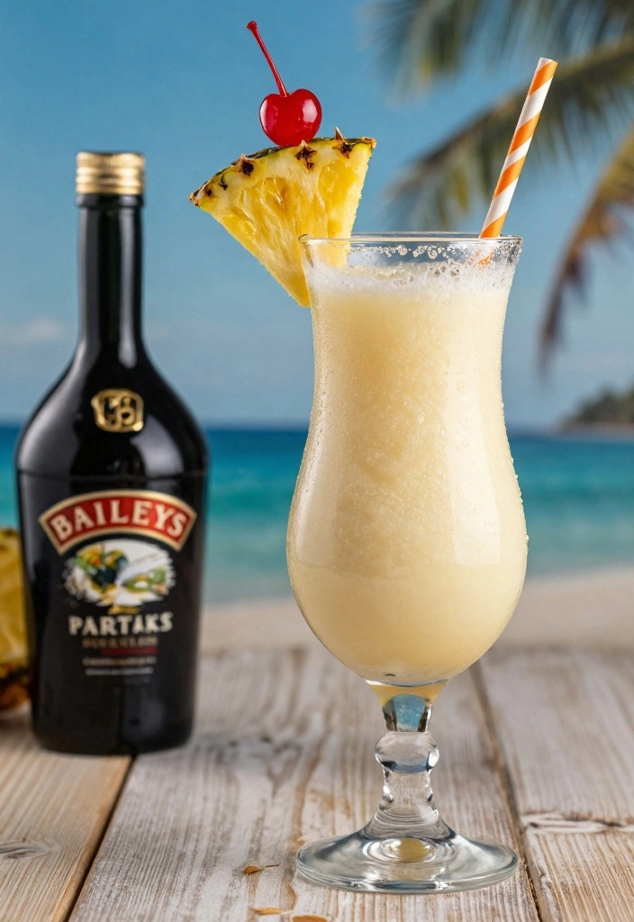10 Baileys Cocktail Recipes for Creamy Sweet Drinks - 7. Baileys Pina Colada