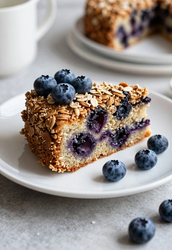 10 Easy Breakfast Cake Recipes for Soft Morning Slices - 3. Blueberry Oatmeal Breakfast Cake