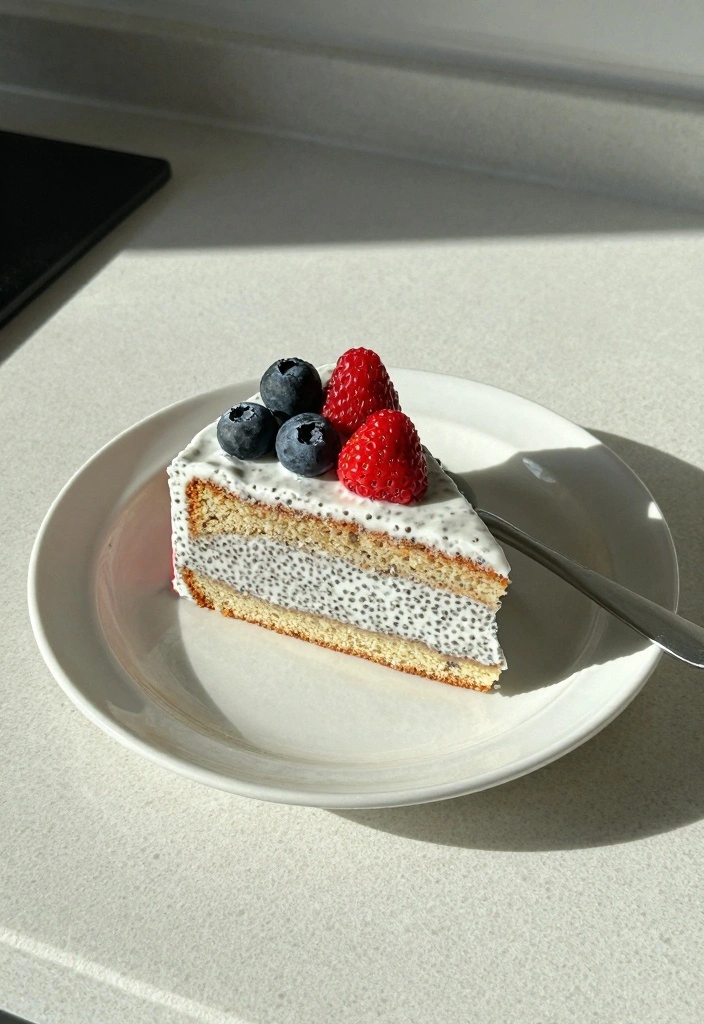 10 Not Too Sweet Cake Recipes for Balanced Everyday Treats - 10. Chia Seed Vanilla Cake