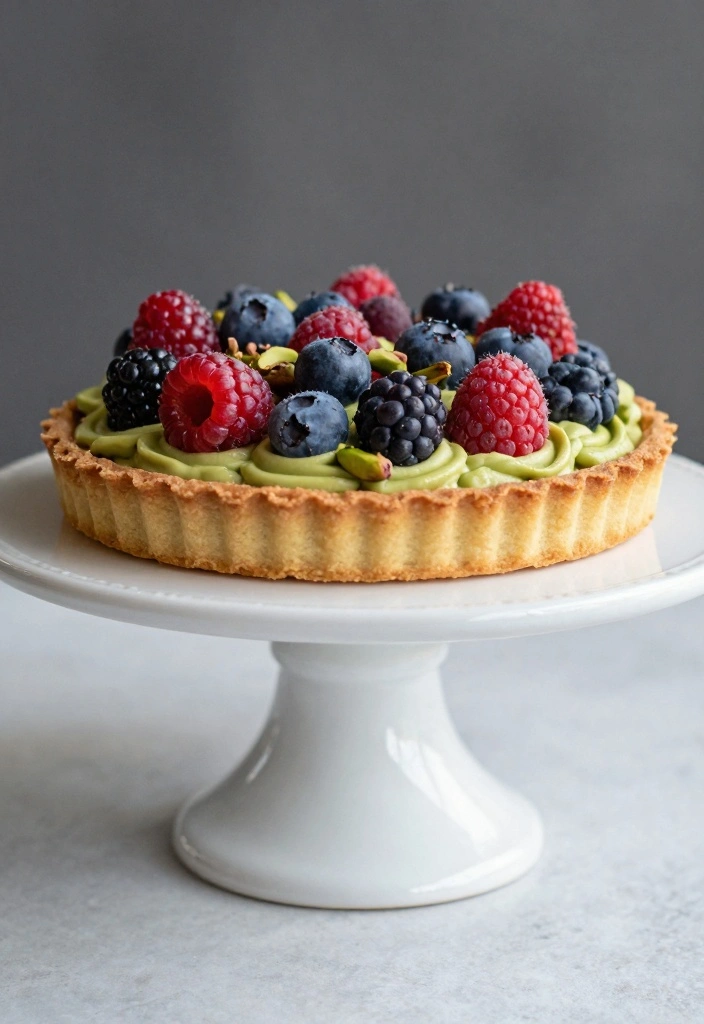 10 Pistachio Dessert Recipes for Nutty Sweet Flavor - 10. Pistachio Tart with Fresh Berries