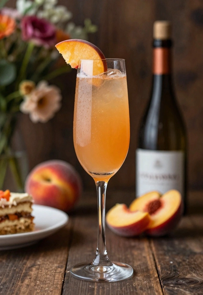 12 Champagne Cocktail Recipes for Bright Festive Flavor - 4. Peach Bellini