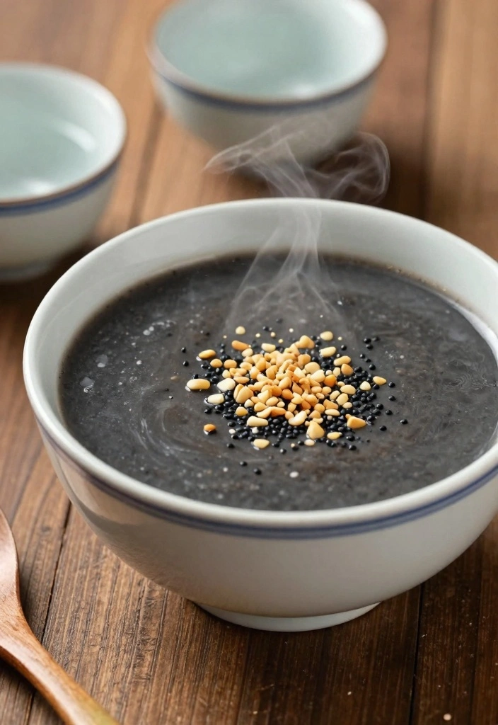 12 Chinese Dessert Recipes for Light Flavorful Sweets - 10. Black Sesame Soup