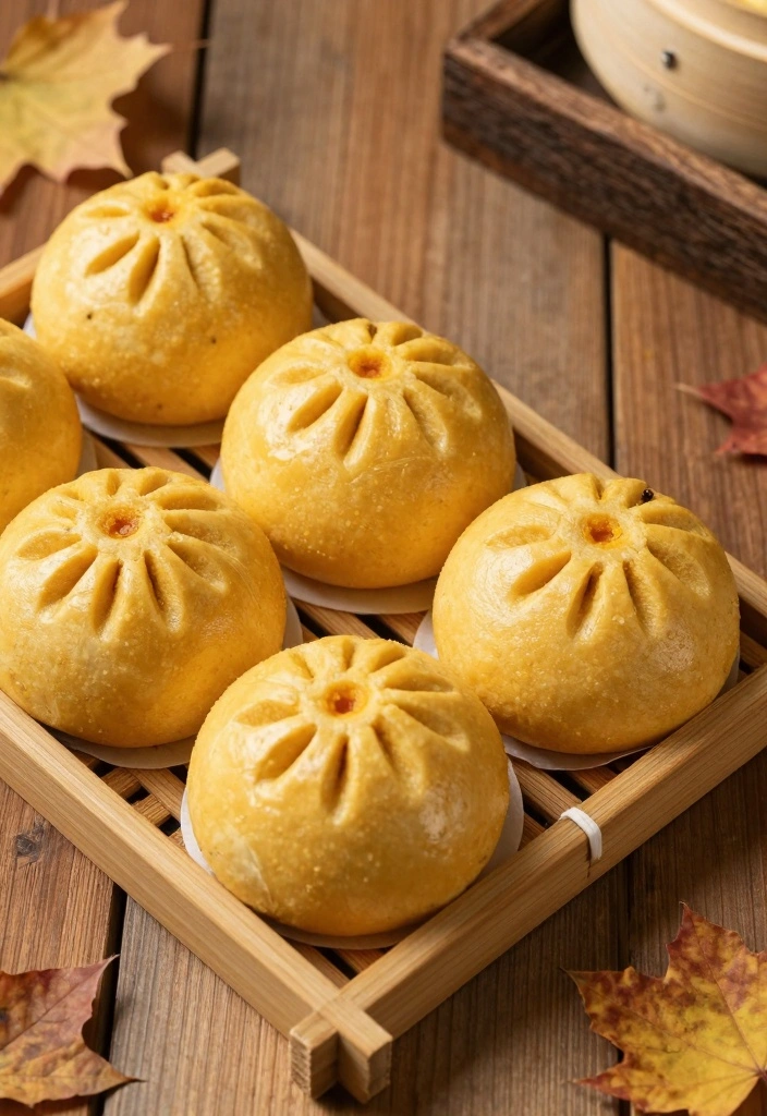12 Chinese Dessert Recipes for Light Flavorful Sweets - 12. Steamed Pumpkin Buns