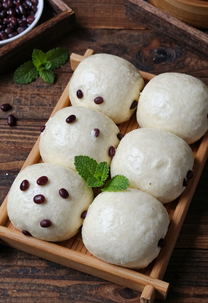 12 Chinese Dessert Recipes for Light Flavorful Sweets - 3. Steamed Red Bean Buns (Dou Sha Bao)