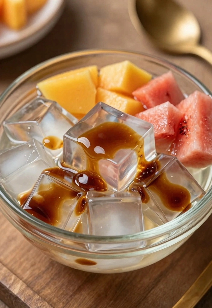 12 Chinese Dessert Recipes for Light Flavorful Sweets - 9. Chinese Herbal Jelly (Grass Jelly)