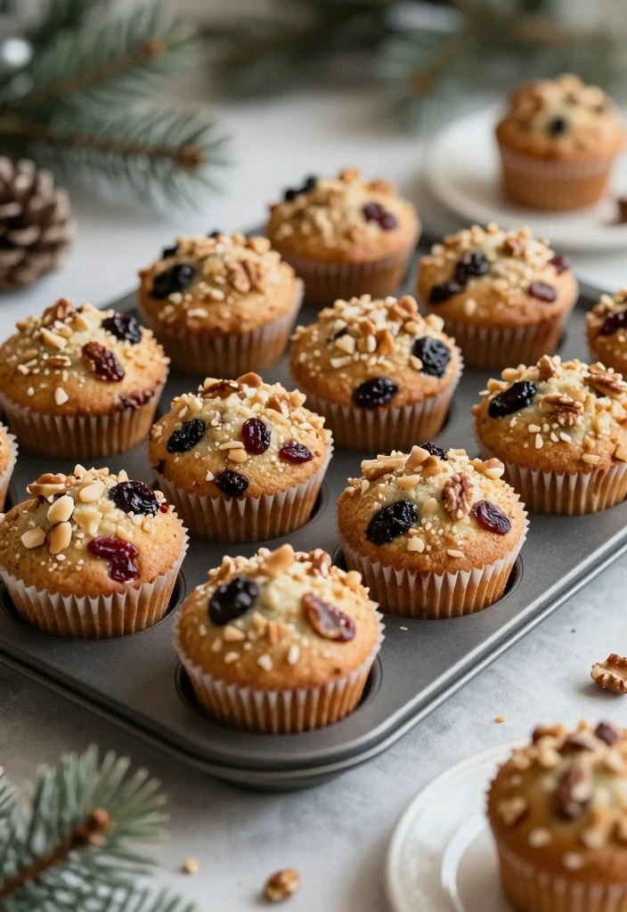 12 Easy Christmas Dessert Recipes for Festive Sweet Moments - 9. Nutty Fruitcake Muffins