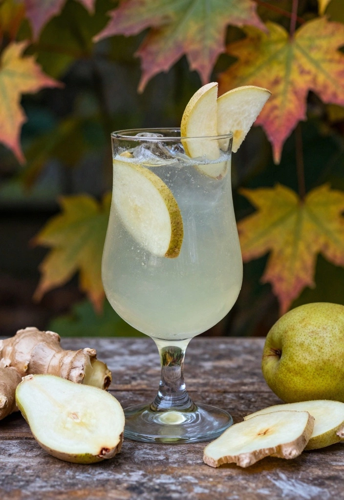 12 Fall Cocktail Recipes for Warm Cozy Seasonal Sips - 12. Ginger Pear Fizz