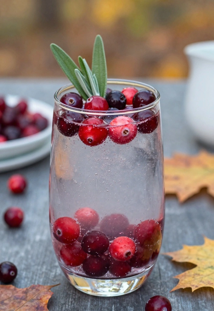 12 Fall Cocktail Recipes for Warm Cozy Seasonal Sips - 4. Cranberry Sage Sparkler