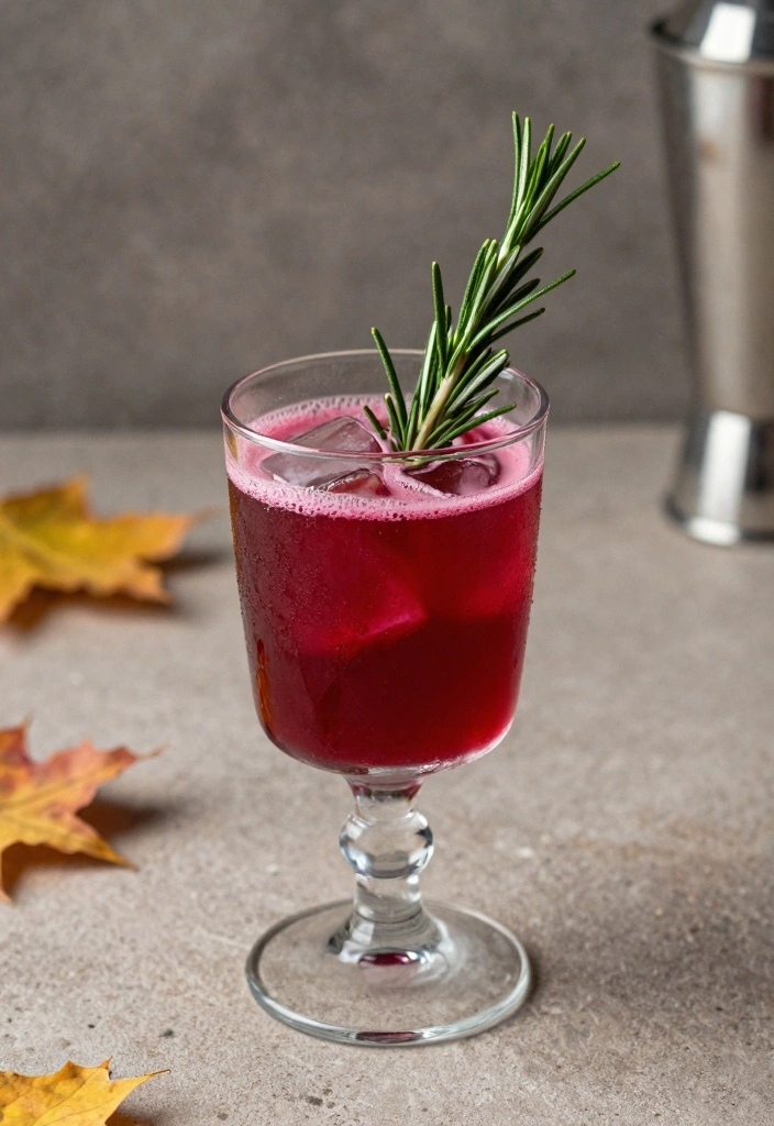 12 Fall Cocktail Recipes for Warm Cozy Seasonal Sips - 8. Beet and Rosemary Cocktail