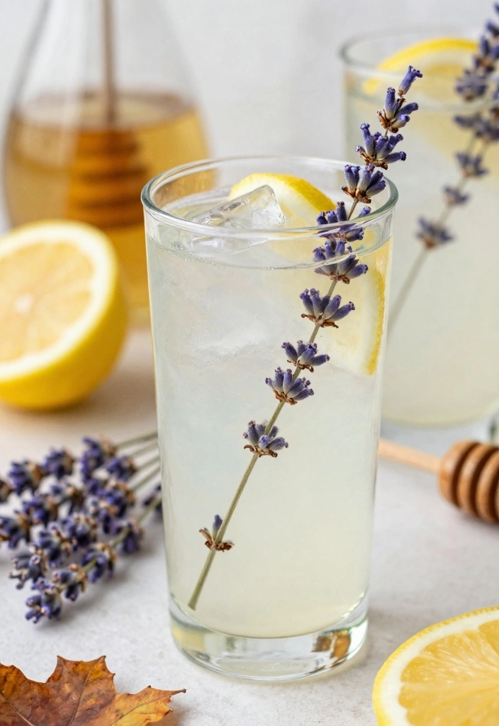 12 Fall Cocktail Recipes for Warm Cozy Seasonal Sips - 9. Honey Lavender Lemonade