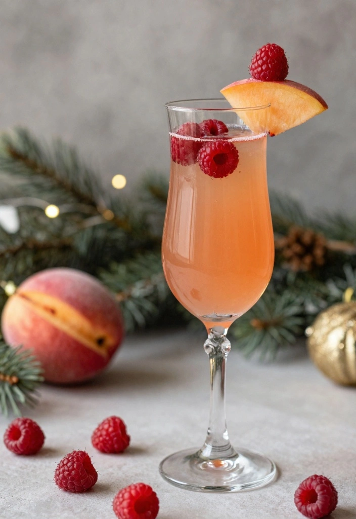 12 Fruity Cocktail Recipes for Fresh Vibrant Flavor - 12. Raspberry Peach Bellini