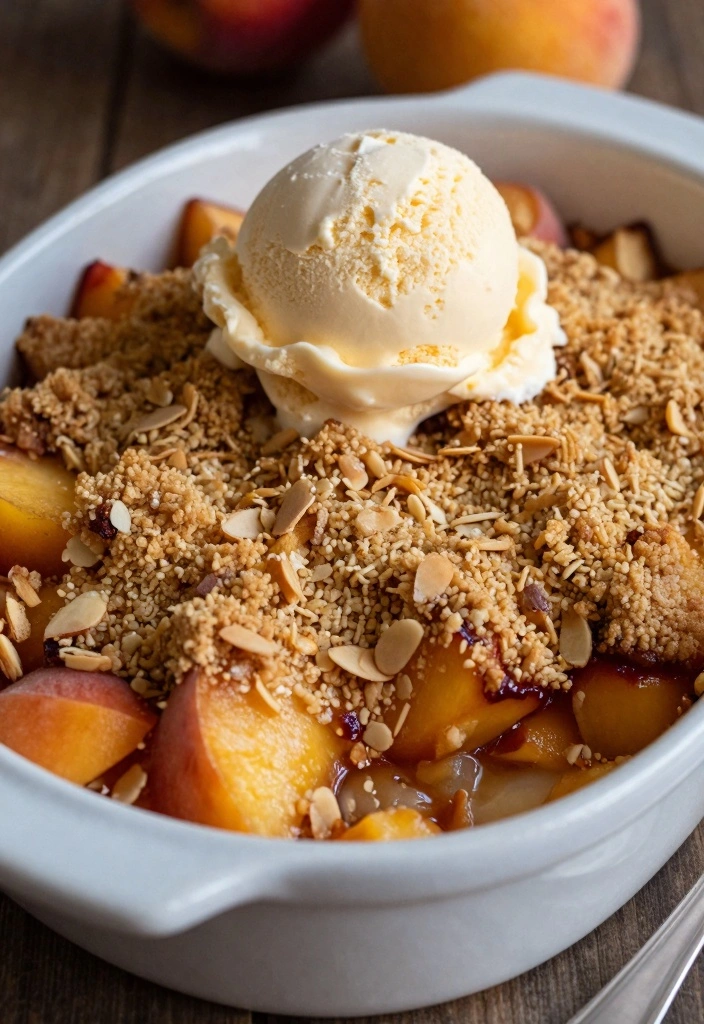 12 Spring Baking Recipes for Light Fresh Seasonal Treats - 8. Peach and Almond Crumble