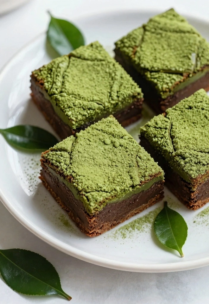 12 Spring Baking Recipes for Light Fresh Seasonal Treats - 9. Matcha Green Tea Brownies