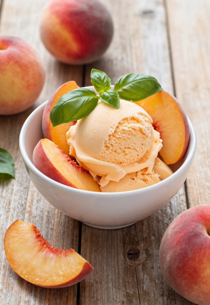 12 Spring Dessert Recipes for Light Fresh Seasonal Treats - 10. Peach and Basil Sorbet
