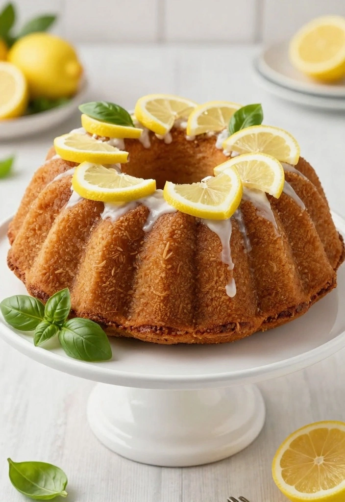 12 Summer Bundt Cake Recipes for Light Fresh Flavor - 1. Lemon Basil Bundt Cake