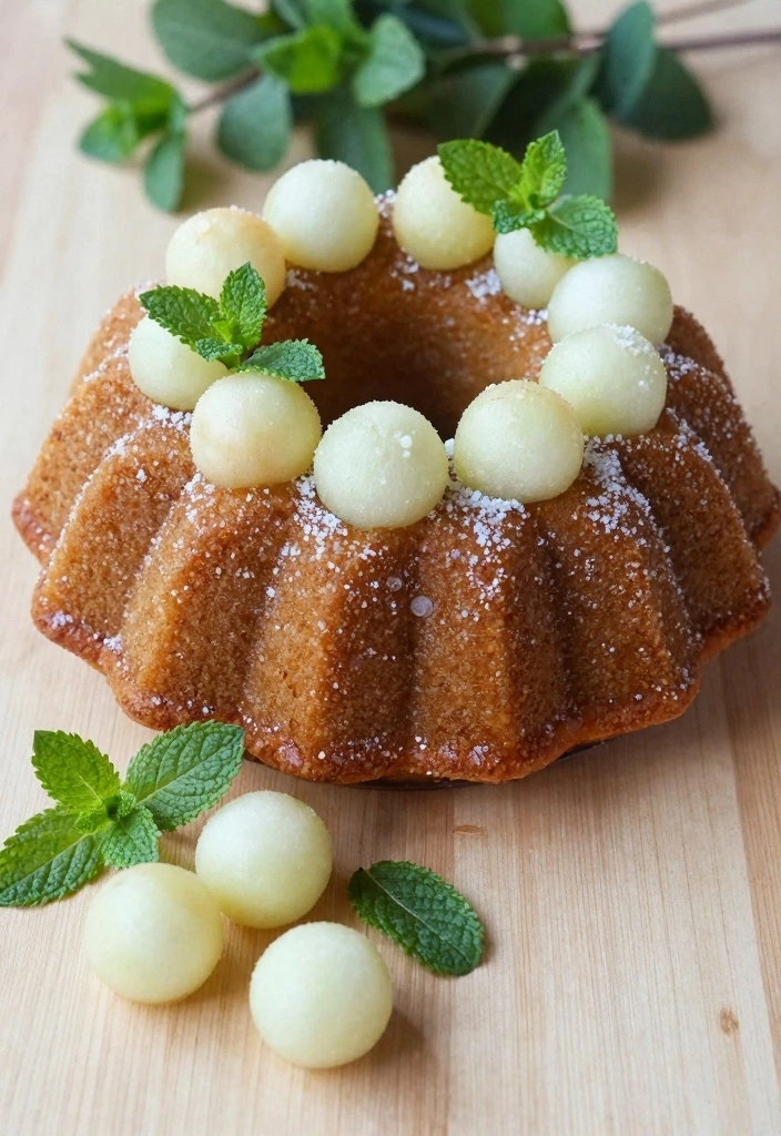 12 Summer Bundt Cake Recipes for Light Fresh Flavor - 12. Honeydew Mint Bundt Cake