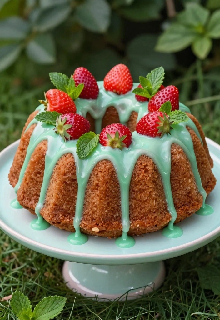 12 Summer Bundt Cake Recipes for Light Fresh Flavor - 2. Strawberry Mint Bundt Cake