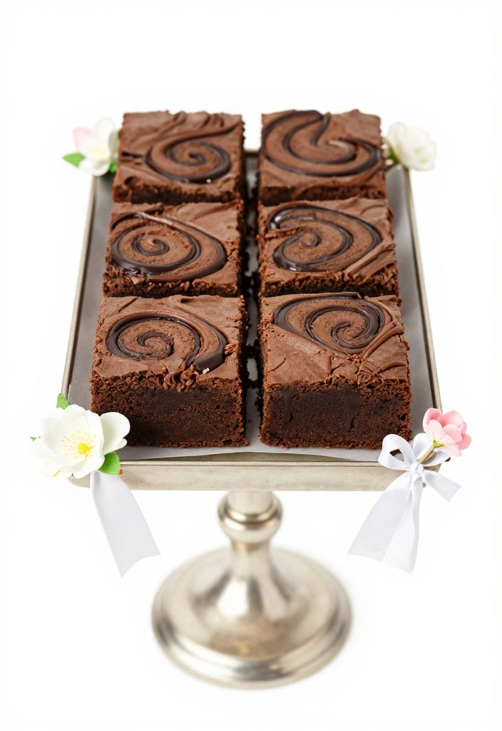 12 Wedding Dessert Recipes for Elegant Crowd Pleasing Treats - 10. Chocolate Swirl Brownies