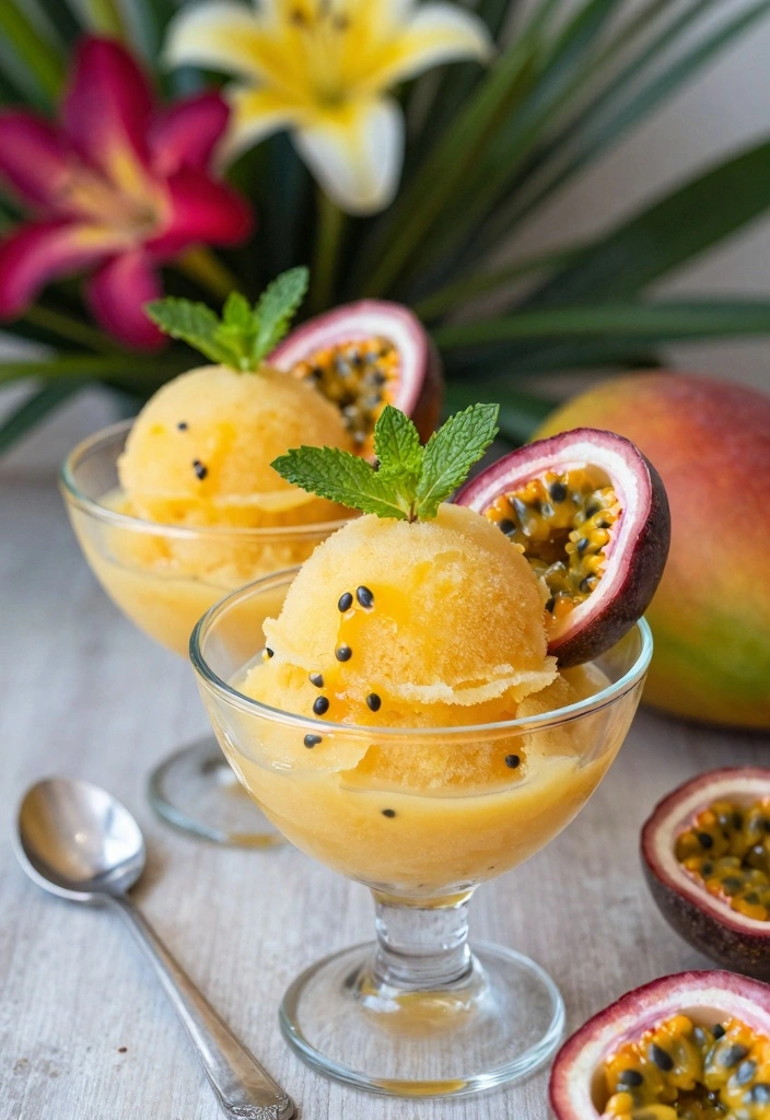 12 Wedding Dessert Recipes for Elegant Crowd Pleasing Treats - 6. Mango Passion Fruit Sorbet