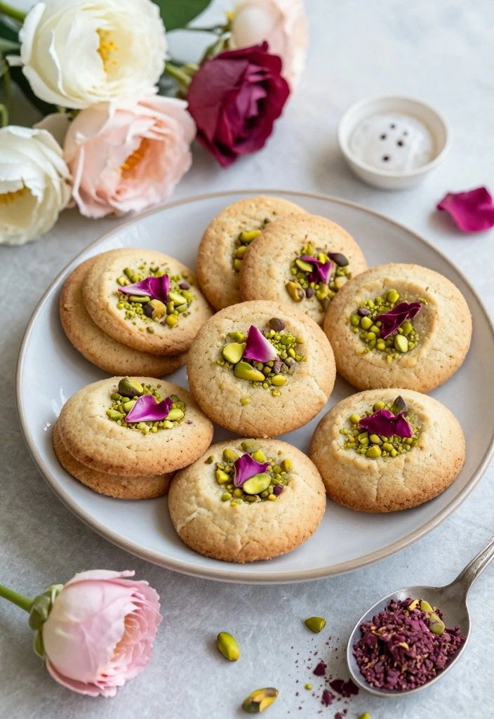 12 Wedding Dessert Recipes for Elegant Crowd Pleasing Treats - 8. Pistachio Rose Water Cookies