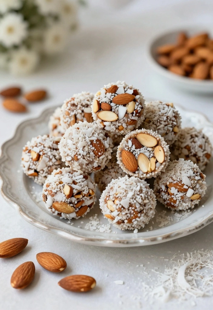 12 Wedding Dessert Recipes for Elegant Crowd Pleasing Treats - 9. Almond Joy Energy Bites